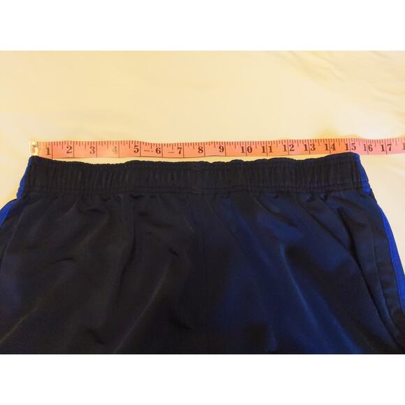 Adidas Mens L Navy Blue Track Pants Athletic 3 Stripe Workout Polyester - Picture 8 of 9